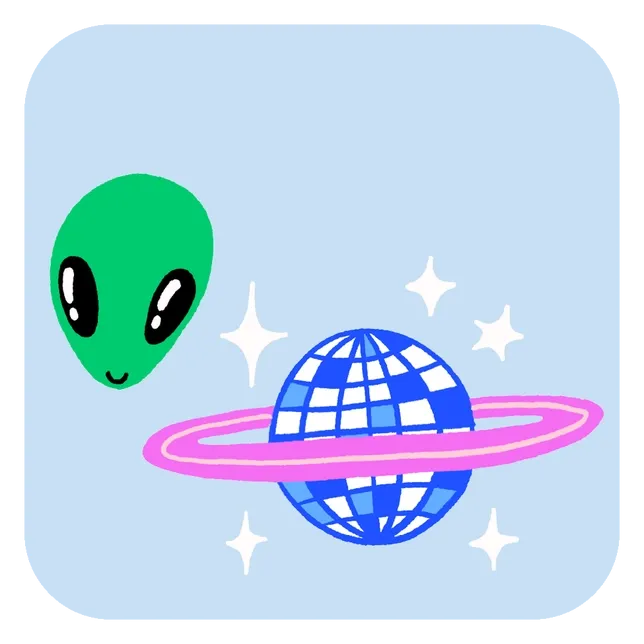 Alien Disco Buddies Iron-On