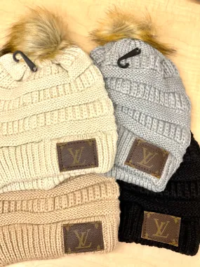 Beanie with small side LV patch no hardware