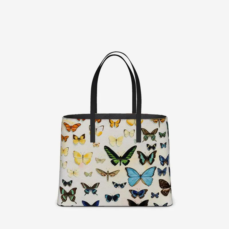 Butterfly Rainbow Leather Tote (Textured)