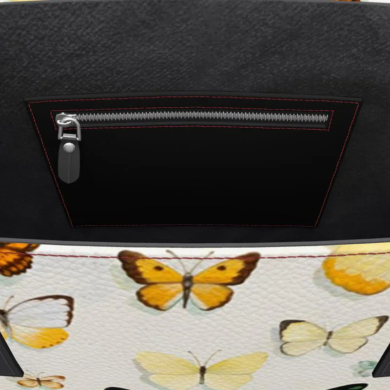 Butterfly Rainbow Leather Tote (Textured)