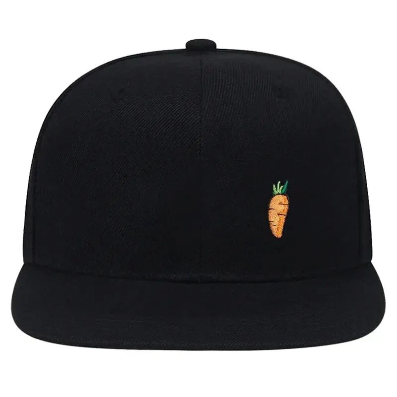Carrot Black Snapback Cap