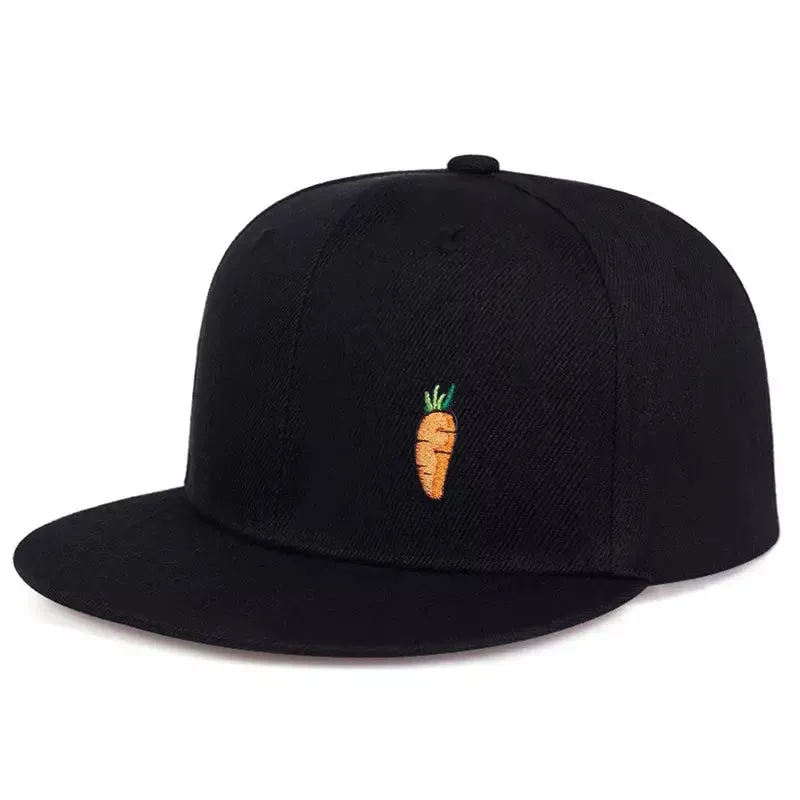Carrot Black Snapback Cap