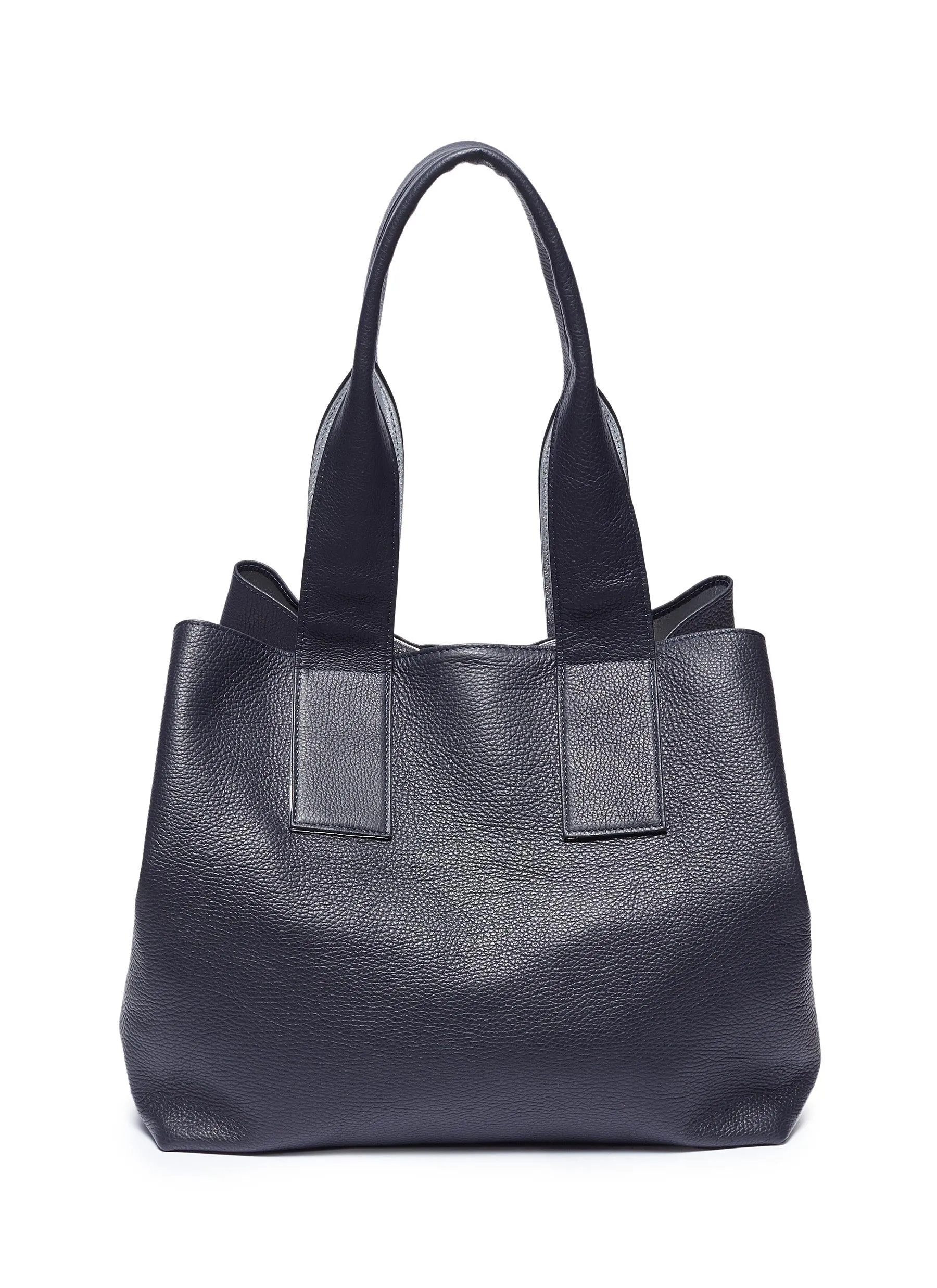 'Carry All' metallic lined leather tote - A-ESQUE - Blue