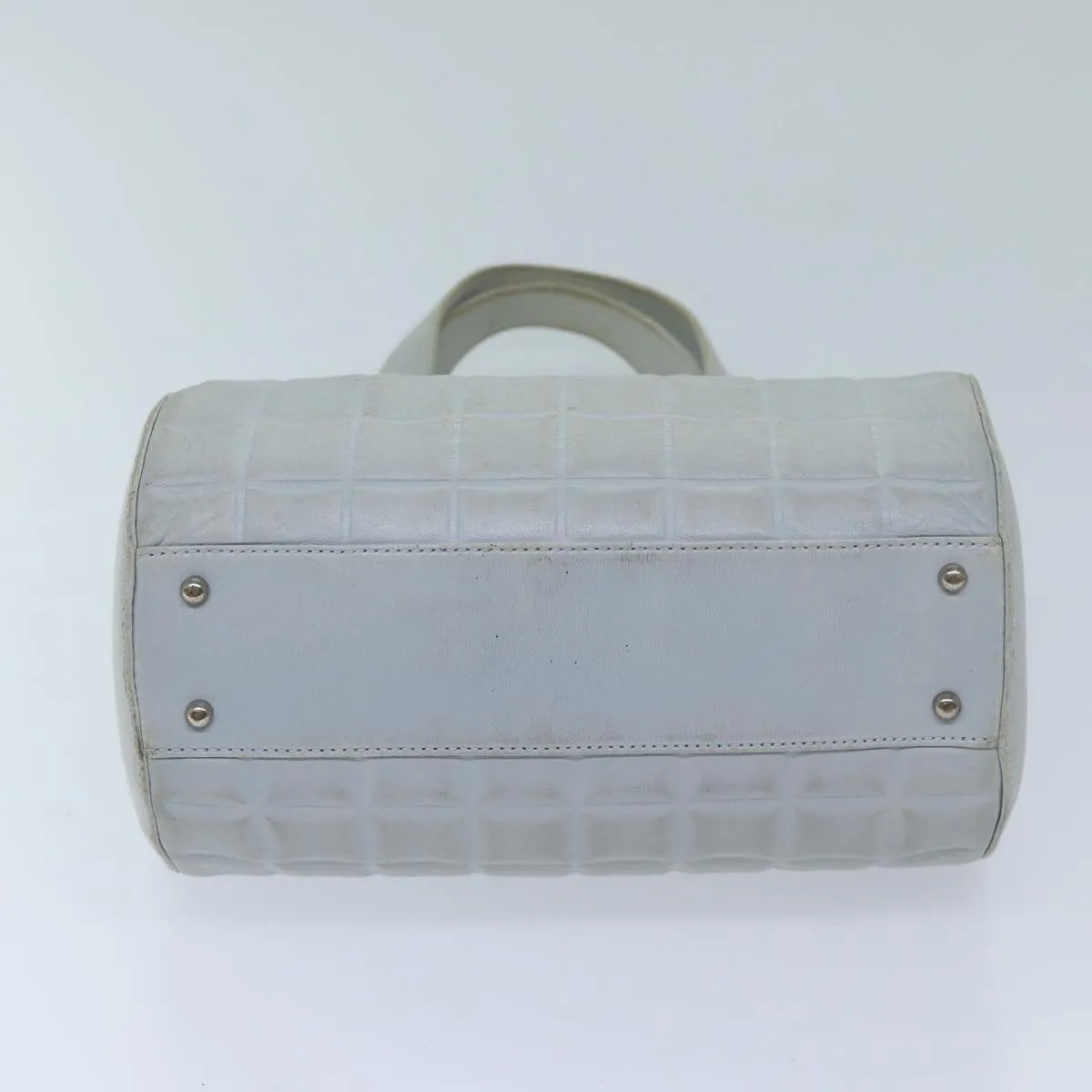 CHANEL COCO Mark Choco Bar Shoulder Bag Lamb Skin Blue CC Auth bs13362