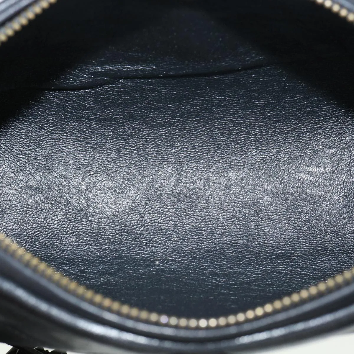 CHANEL COCO Mark FringeChain Shoulder Bag Lamb Skin Black CC Auth knn088