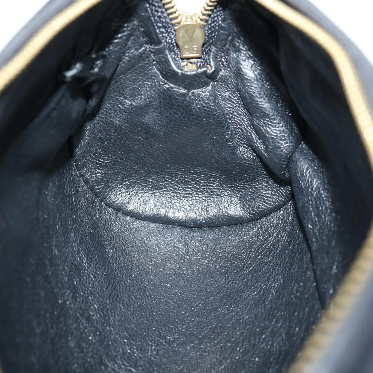 CHANEL COCO Mark FringeChain Shoulder Bag Lamb Skin Black CC Auth knn088