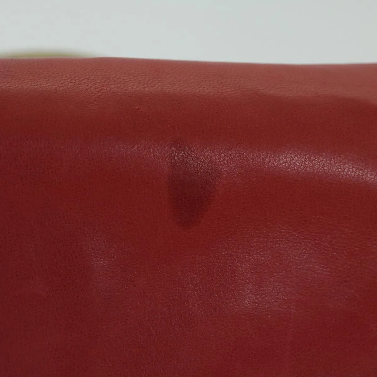 CHANEL COCO Mark Ribbon Chain Shoulder Bag Lamb Skin Red CC Auth yk10943