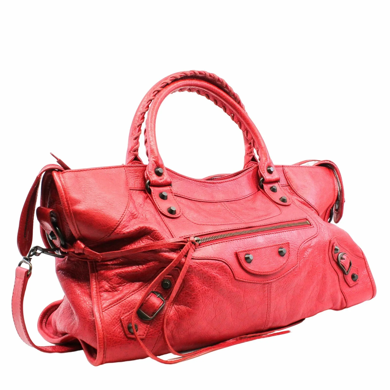 CITY HANDBAG LEATHER red