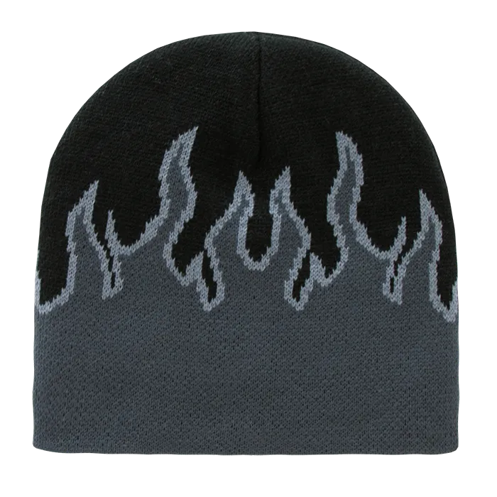 Decky 8003 - Fire Beanie, Flame Knit Cap