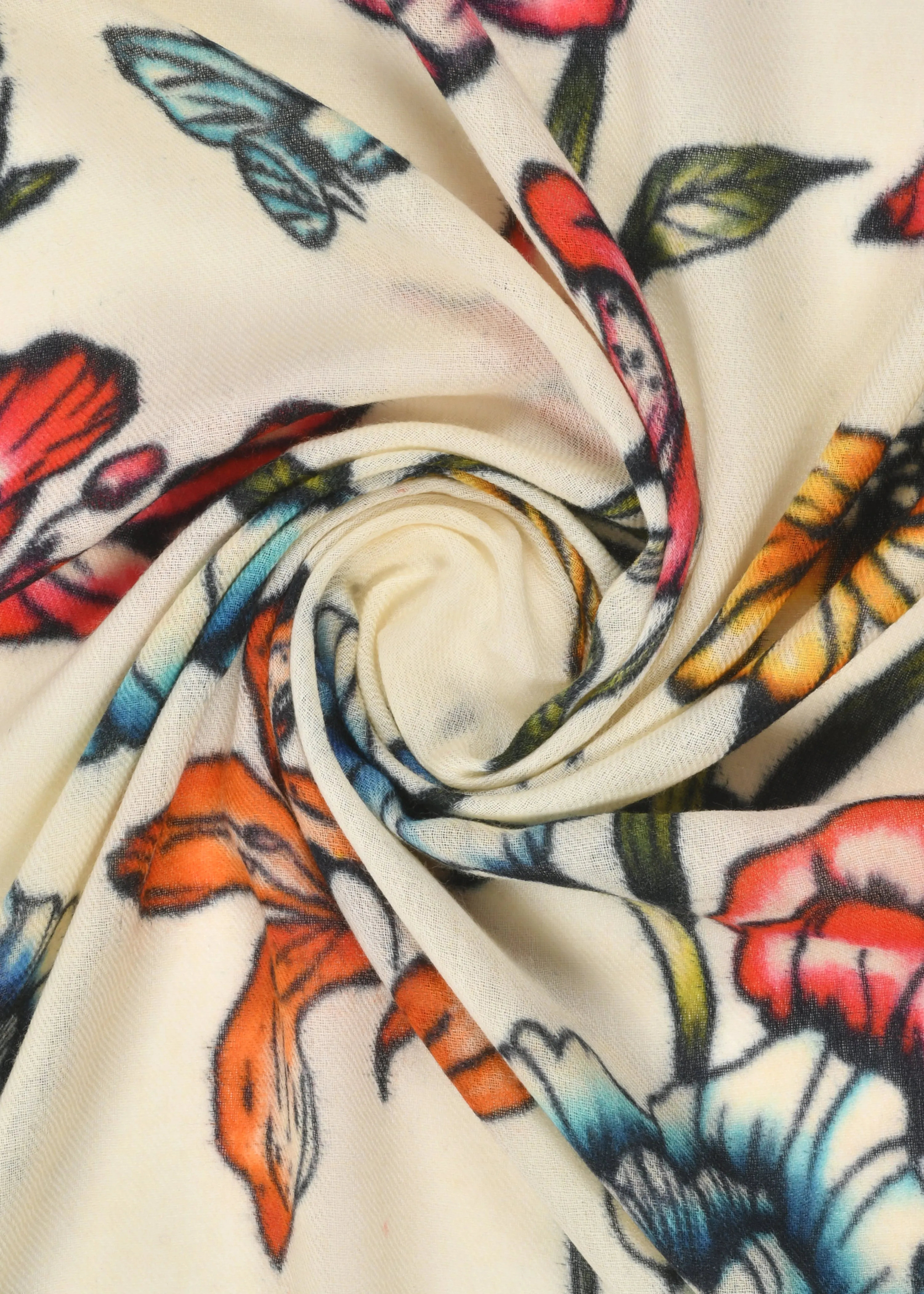 Floral Vine in Wool Silk
