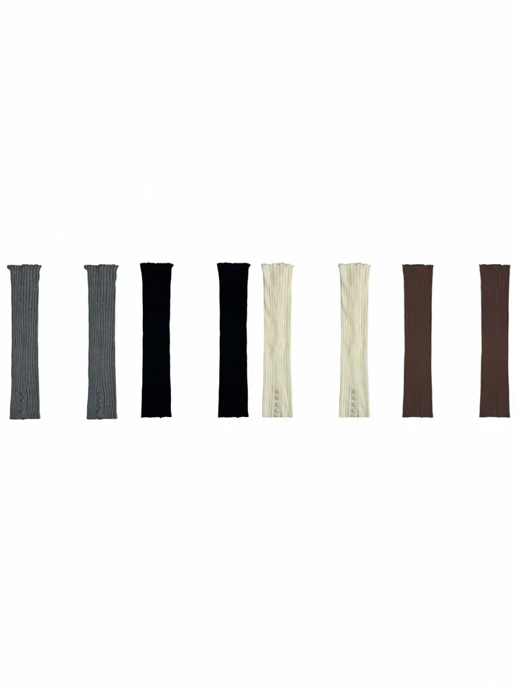 Gray/Beige/Brown/Black Self-tie Straps Leg Warmers