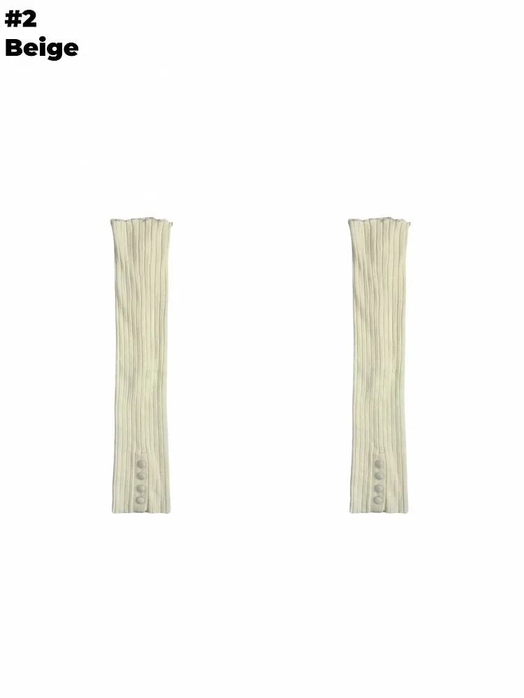 Gray/Beige/Brown/Black Self-tie Straps Leg Warmers