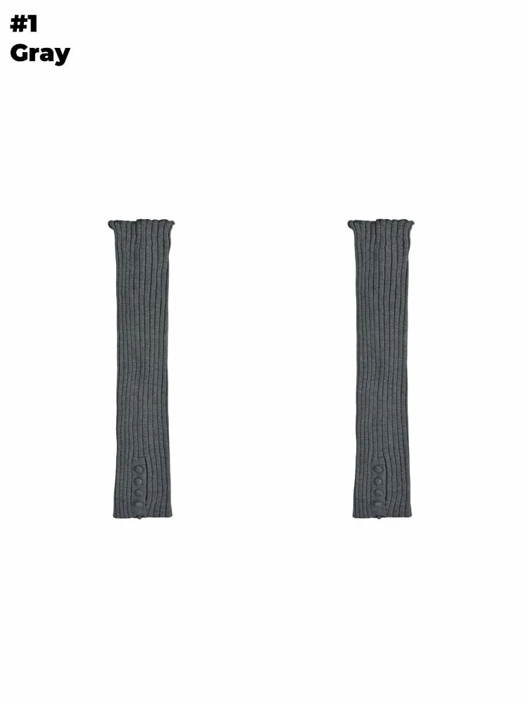 Gray/Beige/Brown/Black Self-tie Straps Leg Warmers