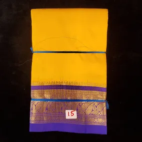Mango Yellow with purple | Dharmavaram Silk Saree No 15