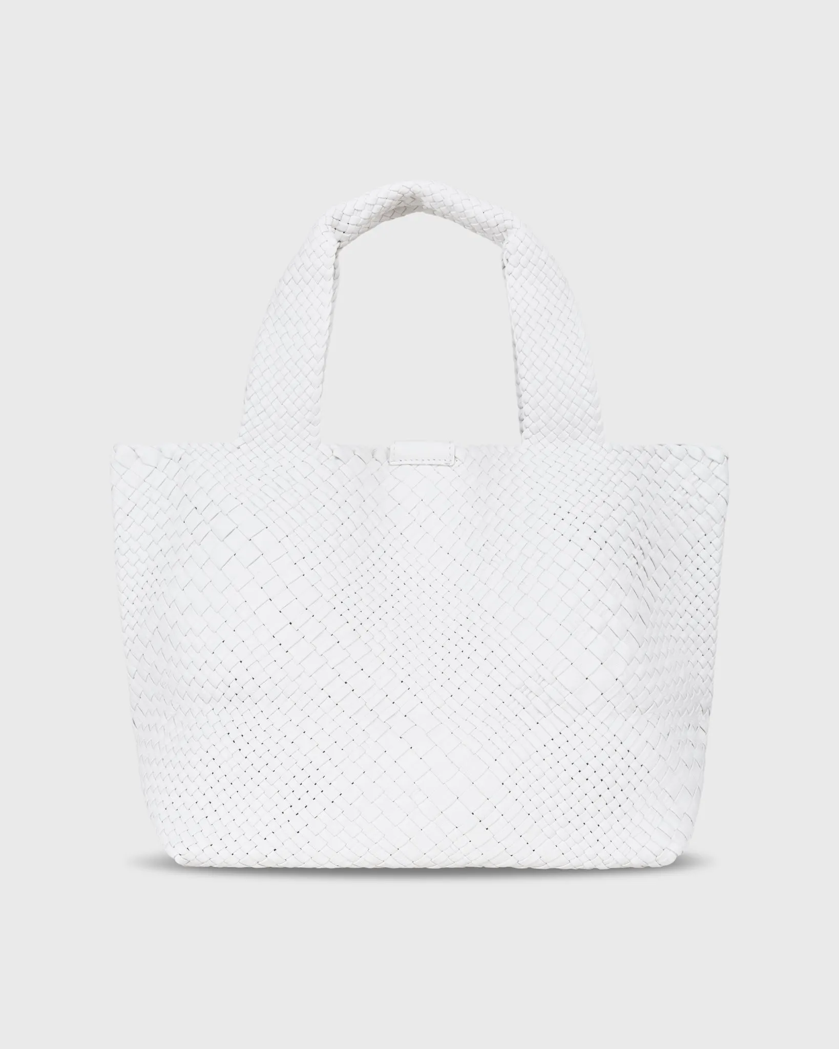 Mercato Handwoven Tote in White Leather