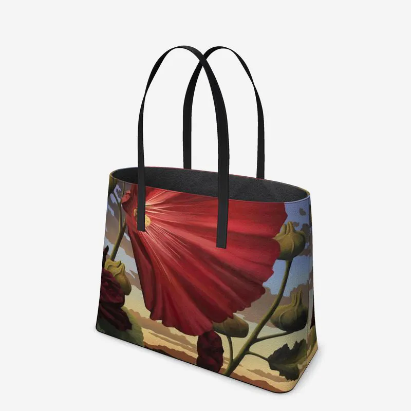 Sage Ocean Bloom Leather Tote (Textured)