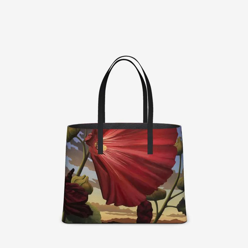 Sage Ocean Bloom Leather Tote (Textured)