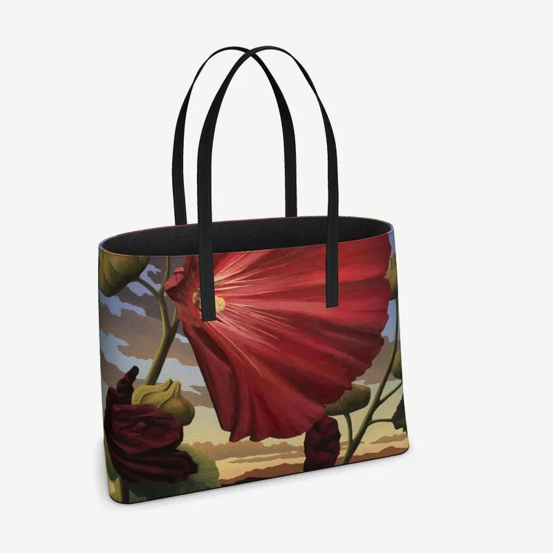 Sage Ocean Bloom Leather Tote (Textured)