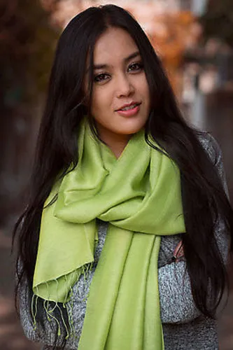 Soft Spring Silk Pashmina Shawl-Parrot Green