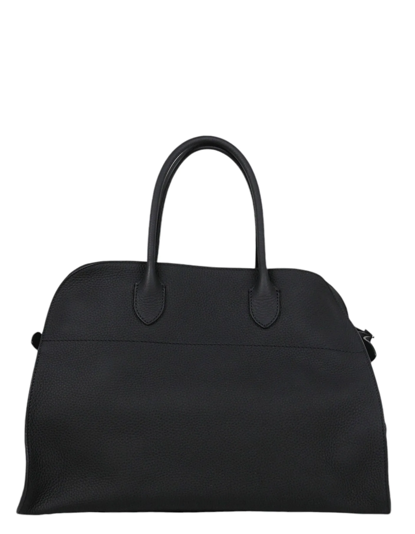 The Row Black Grained Leather Soft Margaux 15 Bag
