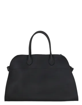 The Row Black Grained Leather Soft Margaux 15 Bag