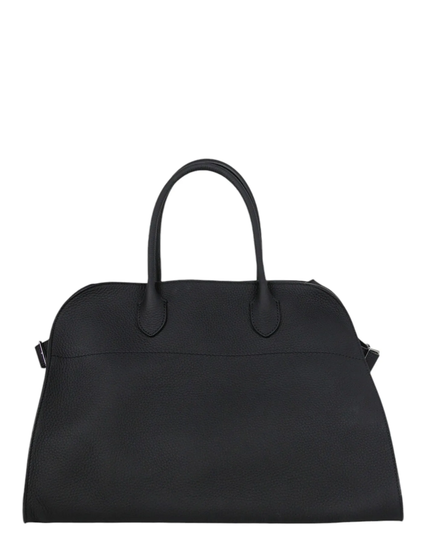 The Row Black Grained Leather Soft Margaux 15 Bag
