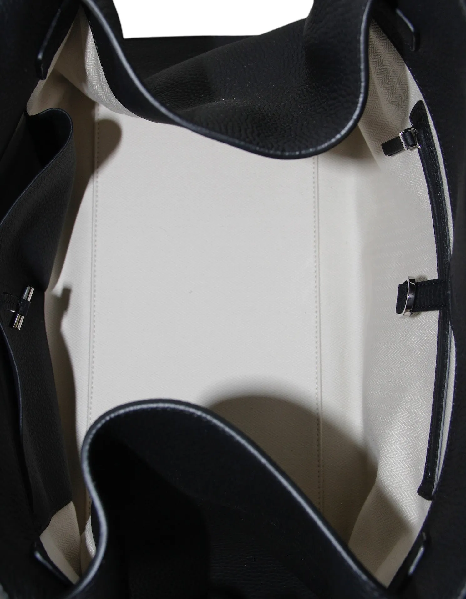 The Row Black Grained Leather Soft Margaux 15 Bag