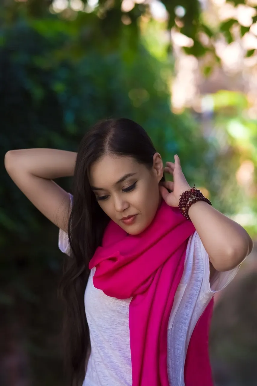 Water Pashmina Shawl in Royal Pink