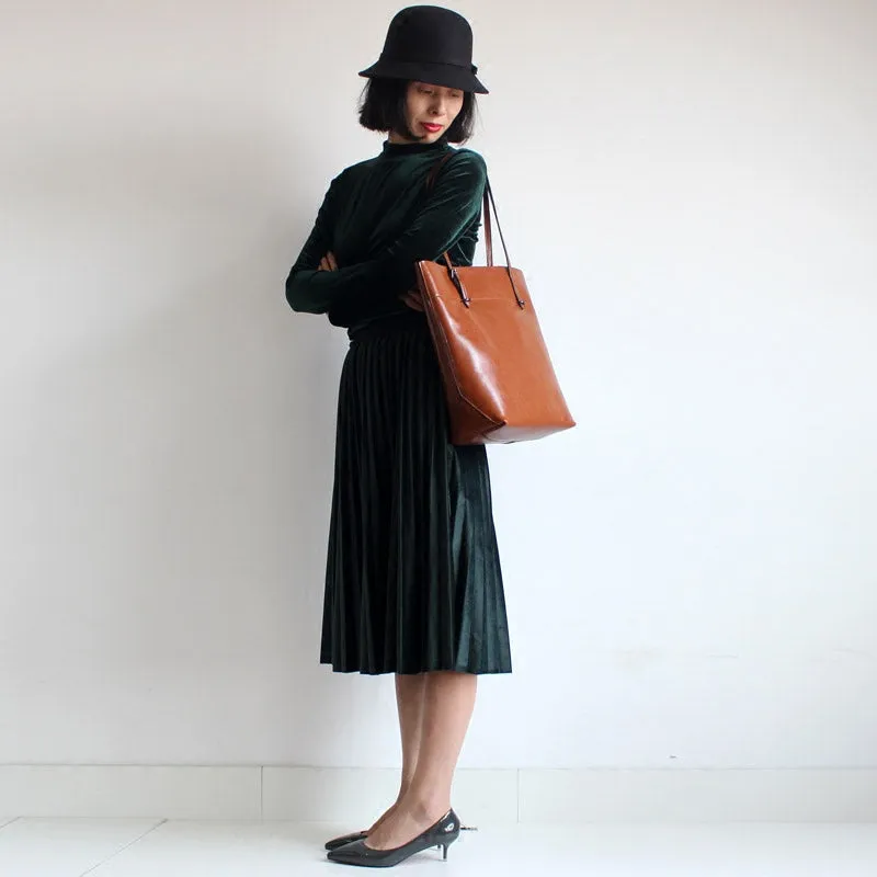 Womens Green Leather Tote Bag Handbags Shoulder Bag for Women