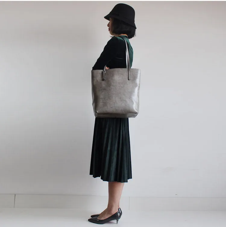 Womens Green Leather Tote Bag Handbags Shoulder Bag for Women